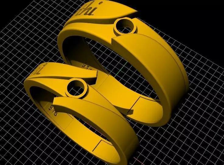 Solitaire Couple band ring 3dm file