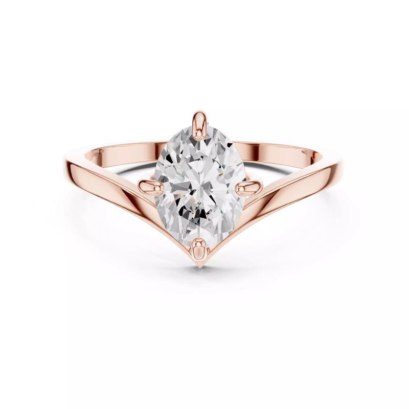 Solitaire Oval Cut Chevron Shank Engagement Ring 3DM STL Video