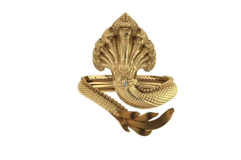 Naga khmer Ring Gold Dragon Cambodia Naga 3D print model