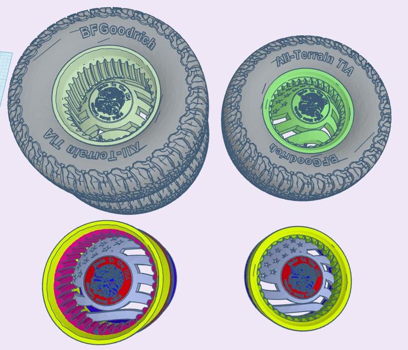 US Flag Twisted Convo Pros for Duallys, 20x12s