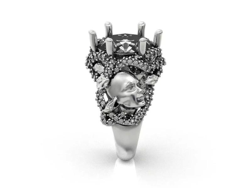 ring Medusa Gorgon ring with stones and snakes