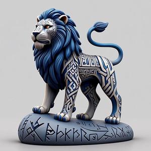 2292 Laughing African Lion with Majestic Mane - Full-Color Totem 3D Model, pug, dachshund, poodle, cat, monkey, bear, beagle, crocodile, lion, fox, bull terrier, pomeranian, galgo, wolf, doberman pinscher, newfoundland, elephant, rooster