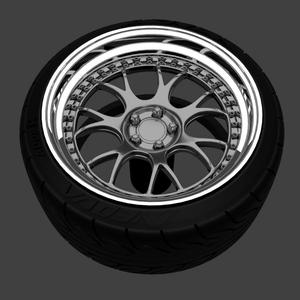 SSR MS3 + TIRE ADVAN NEOVA AD08R WHEELS For DIECAST 1/24 SCALE