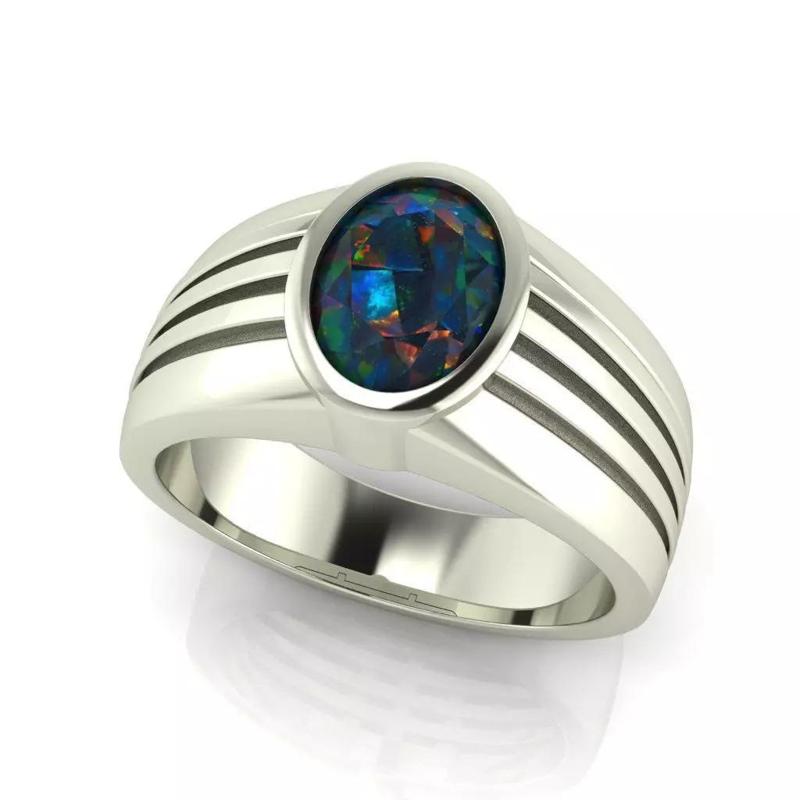 RING FOR MENS with BLACK OVAL DIAMOND