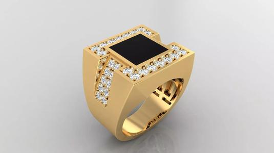 Ring M10   Mens luxury ring with enamel and gems
