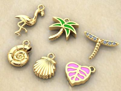 6 Bracelet or necklace pendants