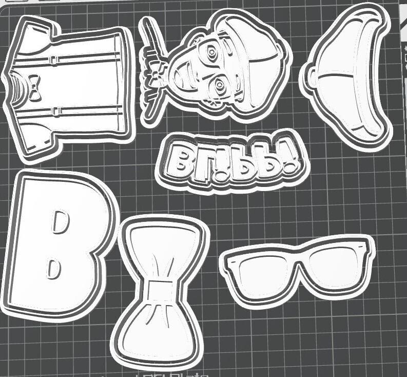 Set STL Blippi 🎀 Cutters for cookies, fondant and ceramics.