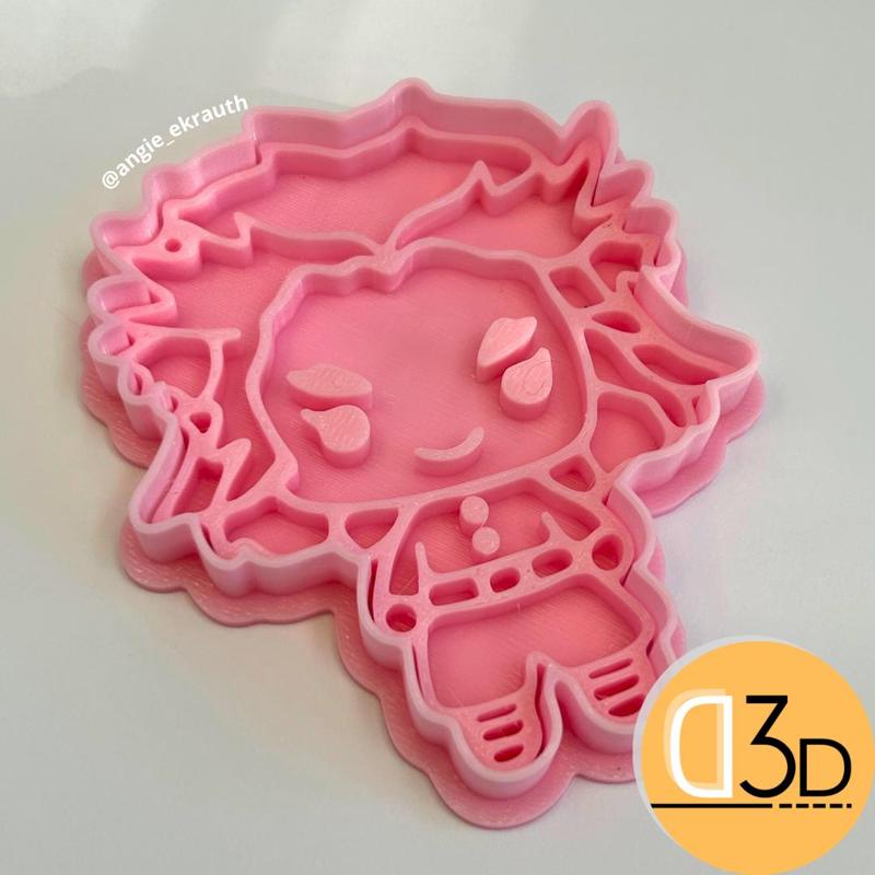 Rengoku Kimetsu chibi style - cutting and stamping
