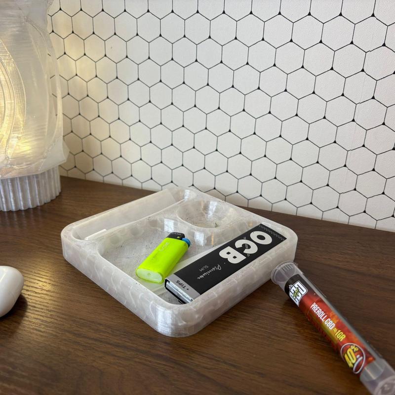 Plateau de roulage / mélange - Accessoire CBD & tabac - 3D printable STL with compartments