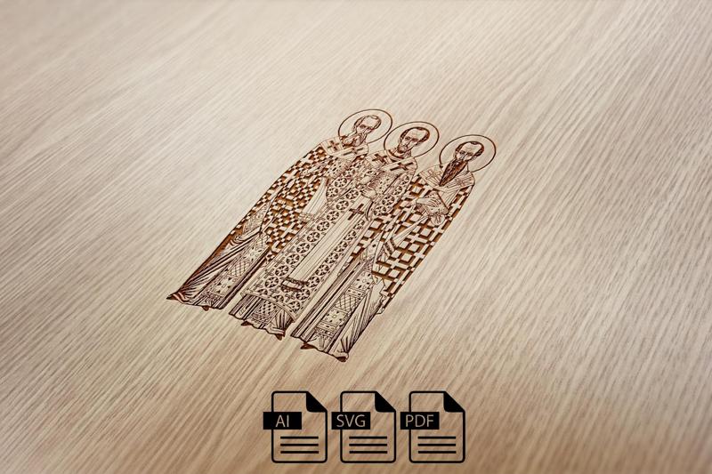 Laser cut digital file Svetа Tri Jerarha