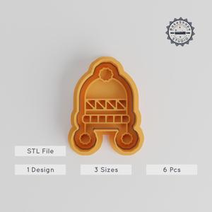 Winter Hat Cookie Cutter & Stamp Set, Festive Cold Weather Design, S/M/L