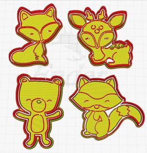 SET x4 Animales del bosque nordicos //  Set x4 norse animals style cookie cutters
