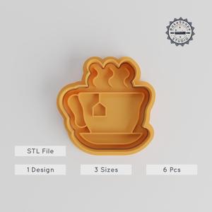 Hotdrink Cookie Cutter & Stamp Set, Perfect for Cookies & Fondant, Includes 3 Sizes, Tea Cup & Mug Design