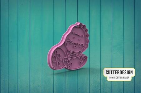 Dinosaur Costume Baby Cookie Cutter M3