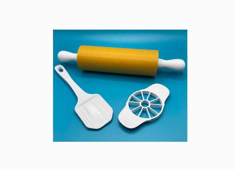 Kids Play Kitchen - Apple Slicer, Rolling Pin, Spatula