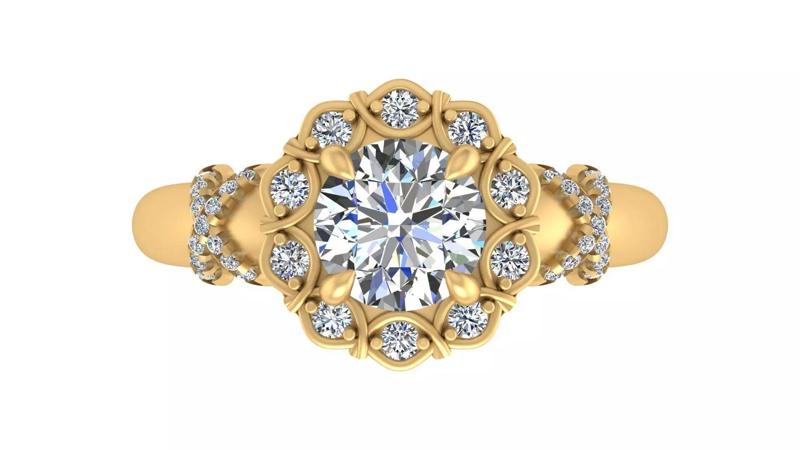 Floral Halo Infinity Twist Diamond Ring