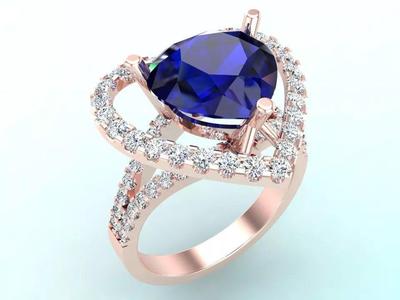 Gemstone rings - Heart stone ring - Diamond rings
