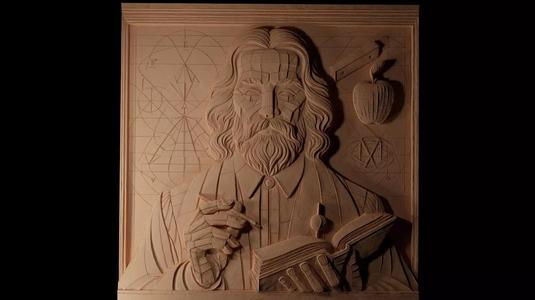 Isaac Newton CNC 3d Print High Relief Sand Casting
