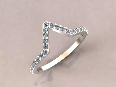 Curved Ring designed with Round Stones