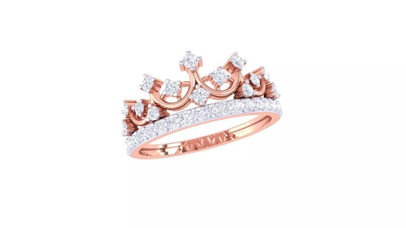 Crown High Jewelry Diamond Cocktail Ring 3dm stl obj mtl glb