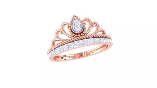Crown High Jewelry Diamond Cocktail Ring 3dm stl obj mtl glb
