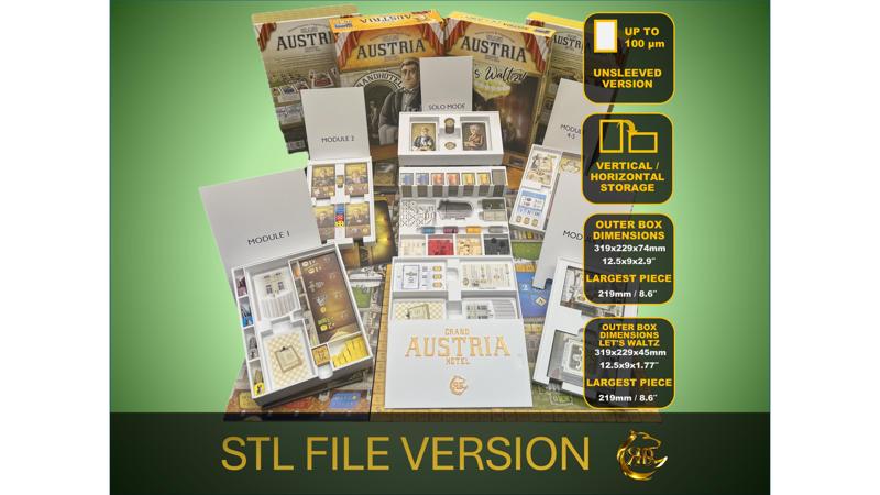 Grand Austria Hotel + Let's Waltz! Expansions with solo mode Organizer| Insert | Premium Solution Unsleeved Version-STL file for 3D Printing