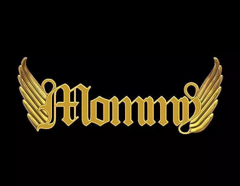 Wings Mommy Name pendant