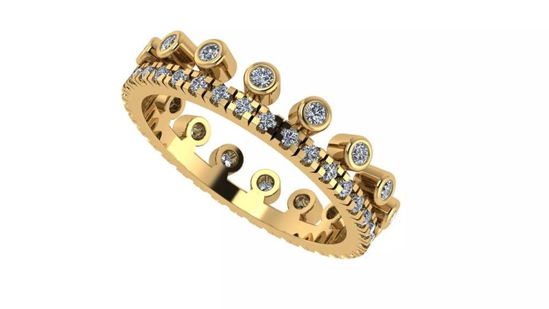 DE BEERS DEWDROP PAVE RING 16 5mm