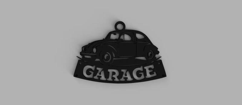 VOLKSWAGEN BEETLE FUSCA VOCHO VW LOGO Garage Openwork keychain
