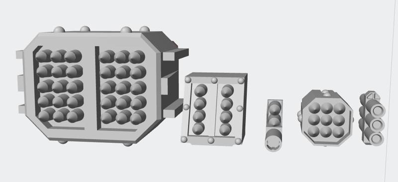 Missile Batteries for Sci Fi Tanks  Pack 2