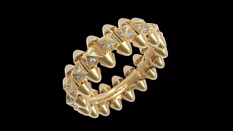 Clash One Row Piramida Diamonds Ring 16 5mm