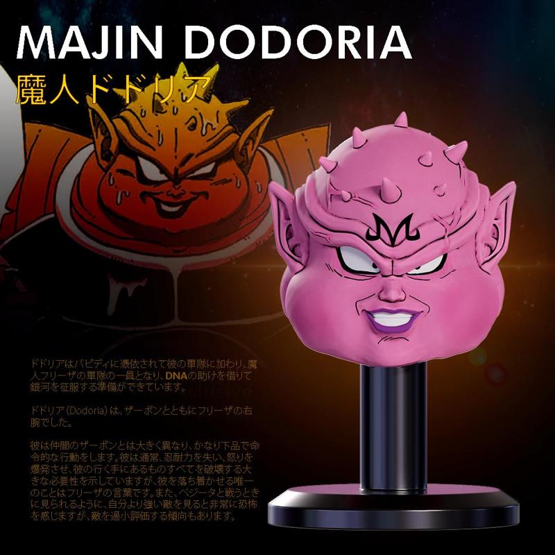 MAJIN DODORIA BASE - CUSTOM 3D PRINTABLE HEAD FOR DRAGON BALL Z ACTION FIGURES (STL FILE)