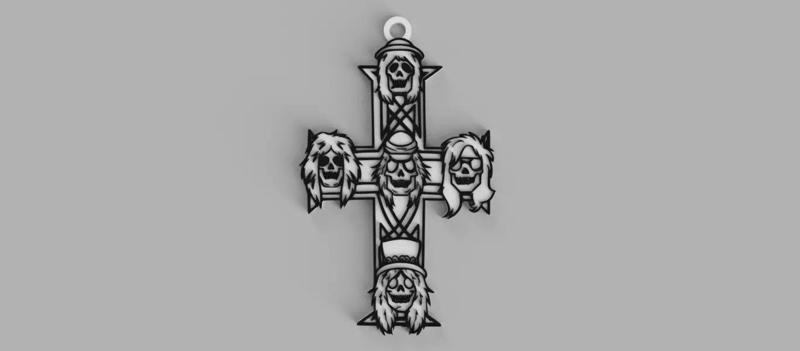 Guns and Roses Cruz Appetite for Destruction Logo keychain