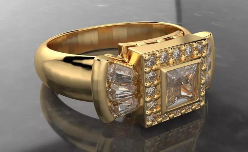 classic style cross gems ring