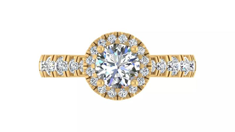 Classic Round-Cut Halo Engagement Ring