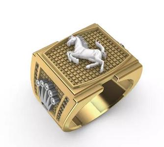 Anillo para Hombre  Caballo corona aplique  Men Ring Horse
