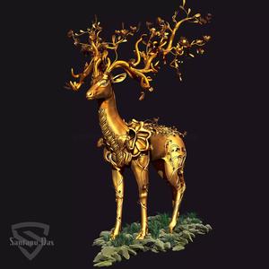 Golden Deer 3d Print