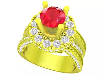 Diamond Women Ring Micro Prongs Cutter Halo 5449A