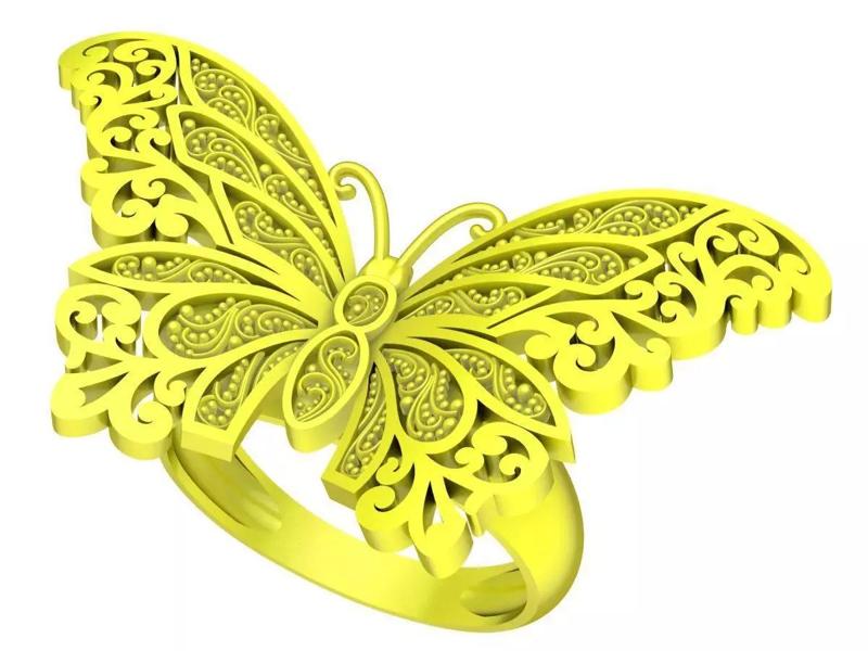 6904 gold butterfly women ring