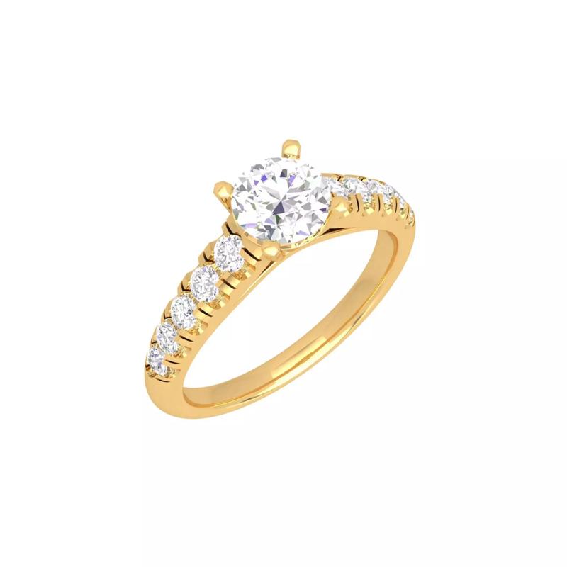 6MM Womens Diamond Engagement Ring 3D Print Model STL Render