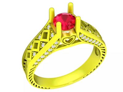 4889 luxury fashion diamond women art ring