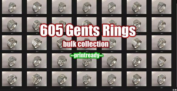 605 Gents Rings Models Bulk Collection STL 3DM Diamond Models