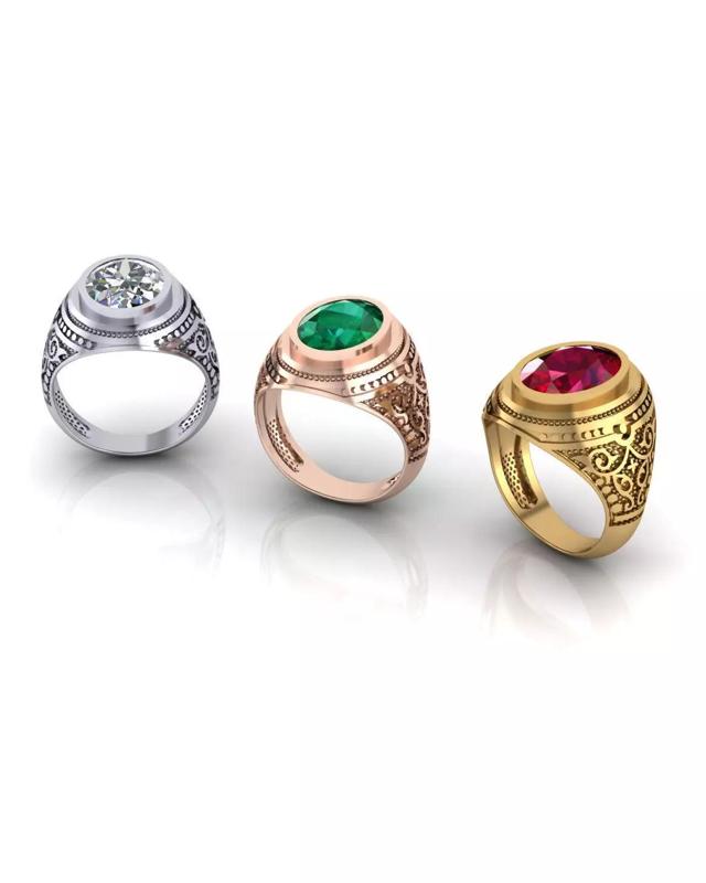 man oval stone jewelry ring