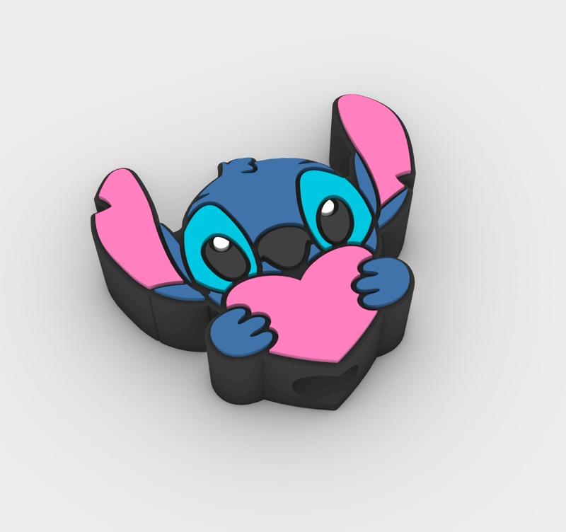 Straw Topper STITCH IN LOVE WITH A HEART - LOVE Fits Standard & Stanley Straws | STL, 3MF pre-painted