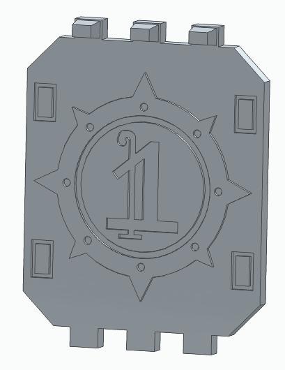 30k Dark Angels Land Raider Door - Number One Logo