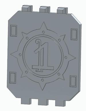 30k Dark Angels Land Raider Door - Number One Logo