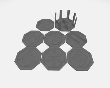 genshin impact visions coaster set