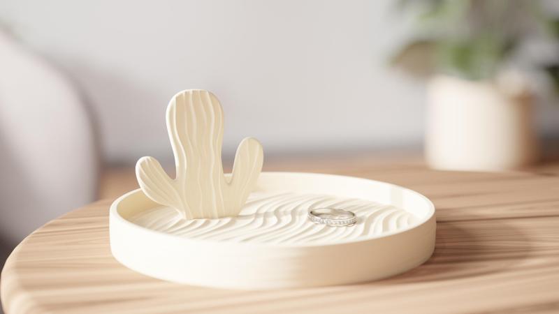 Cactus Ring Tray – Minimal Jewelry Holder Desert Decor