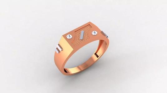 Nail Head Plain Gold Light weight minimalist Mens Band Ring 3dm
