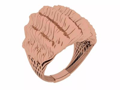 Wave Line Plain gold  ring